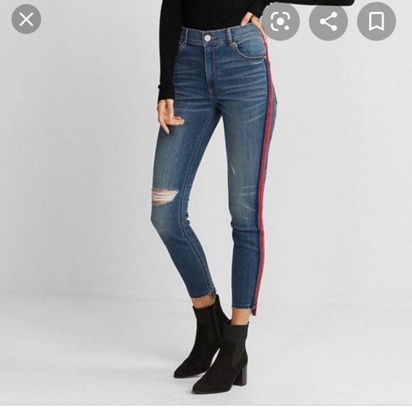 Sz8 Express Red Stripe Jeans 